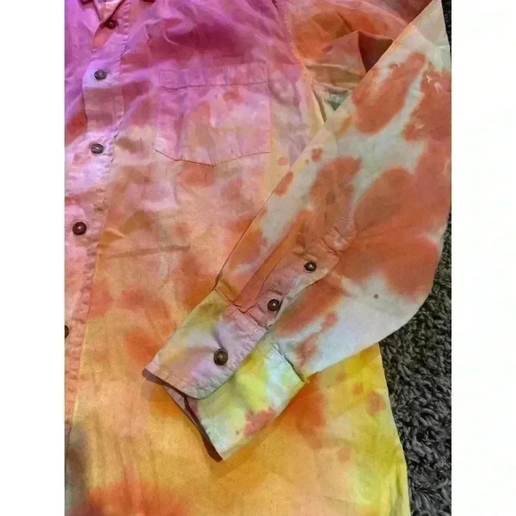 Vanishing Elephant Tie-Dye Button Down Shirt Size Medium - Picture 5 of 6